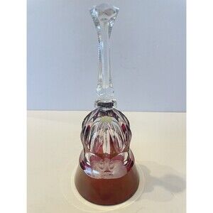 Vintage Cut Crystal Red to Clear Glass Dinner Bell Germany 8”